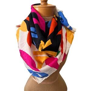 Vintage bold abstract print silk scarf Liz Claiborne Avant-garde funky retro
